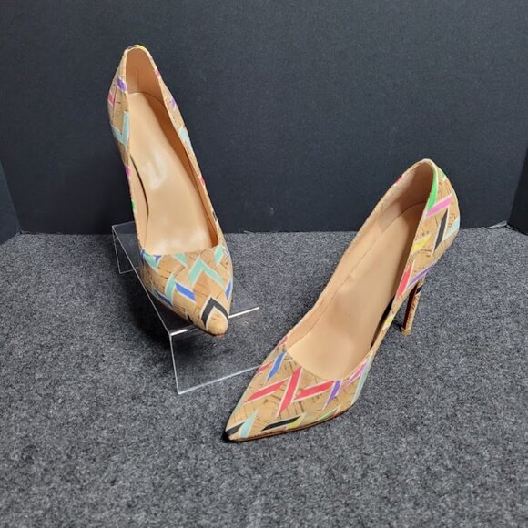 Unbranded Colorful Geo Print High Heels Size 39 US 8.5 - Picture 2 of 10